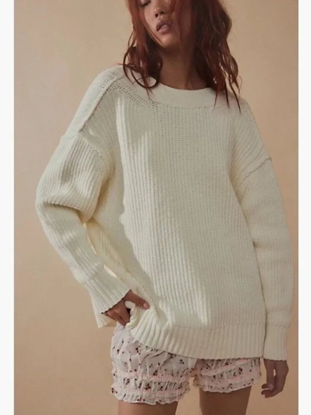 Free People We The Free Still A Fan Pullover Sweater White S NWT